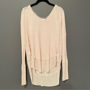 We The Free Catalina Thermal Light Pink Peach Long Sleeve Top Size Medium